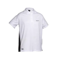 Футболка Daiwa Poloshirt бело-черная XL - фото
