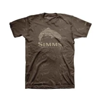 Футболка Simms Stacked Typo Logo Brown XL - фото