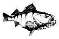 Наклейка Crazy Fish Rech Hunter 100*62мм черная на белом фото