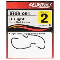 Крючки офсетные Owner J-Light Hook 5109 фото