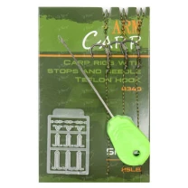 Поводок карповый+игла+стопора Fishing ROI Arm Carp Hook 8340 №4 25lb 3шт - фото