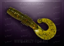 Crazy Fish Pover Mace 4см 8шт 01 Olive - фото