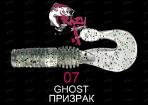 Crazy Fish Powertail 7см 5шт #07 Ghost - фото