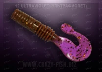 Crazy Fish Powertail 7см 5шт #12 Ultraviolet - фото