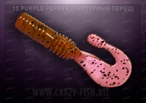 Crazy Fish Powertail 7см 5шт #13 Purple Pepper - фото