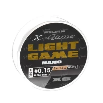 Шнур Azura X-Game Light Game Nano PE X-8 150m #0.15 3lb White фото