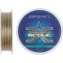 Шнур фідерний Brain Scout 4X 150m Camo green 0.10mm - фото