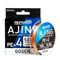 Шнур Gosen Answer Ajing PE X4 150m #0.3 8lb фото