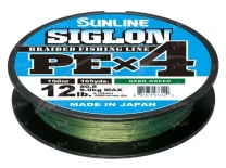Шнур Sunline Siglon PE x4 35lb темно-зеленый 300m фото