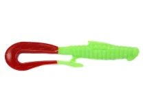 Силикон Angry Baits Mad Worm 3.5" Acid Green Red Tail UV 6шт фото