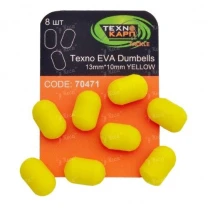 Бойлы искусственные Технокарп Texno Eva Dumbells 13*10мм Yellow фото