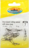 Вертлюжок с застежкой Fishing ROI YM-3023-07 №7 - фото
