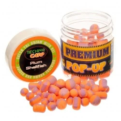 Бойлы Технокарп Pop-Up Premium 50г 10,12,10*14мм Plum Shellfish + дип 10мл