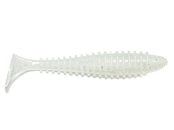 Силікон Angry Baits Fatik 5.8" 49-White Silver electrik Glitter UV 2шт фото