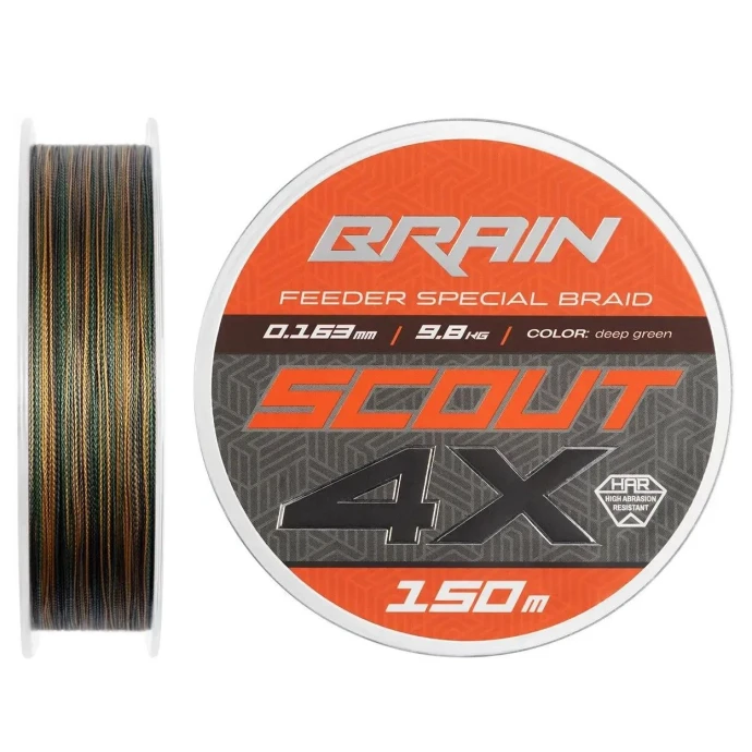 Шнур фидерный Brain Scout 4X 150m Camo 0.163mm (2026) фото