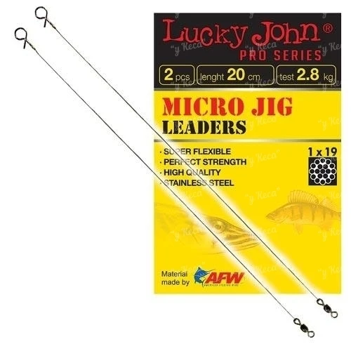 Поводок LJ 6403-025 Micro Jig 1х19 25см 2.8кг 2шт (нахл заст) фото