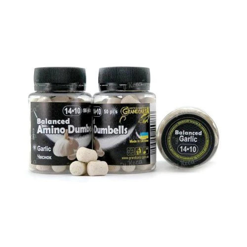 Бойлы Grandcarp Balanced Amino Dumbells 50шт 14-10мм Чеснок фото