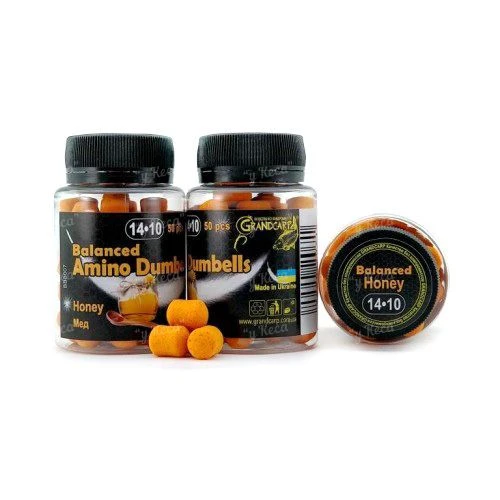 Бойли Grandcarp Balanced Amino Dumbells 50шт 14-10мм Мед фото