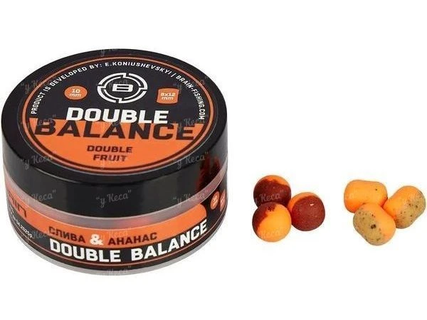 Бойли Brain Double Balance 10+8х12mm Слива-ананас фото