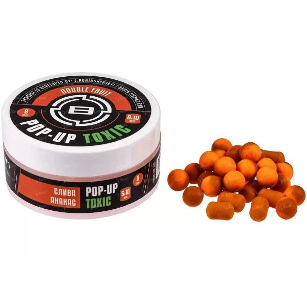 Бойли Brain Toxic Pop-Up 10mm+8x12mm Double Fruit (cлива-ананас) фото