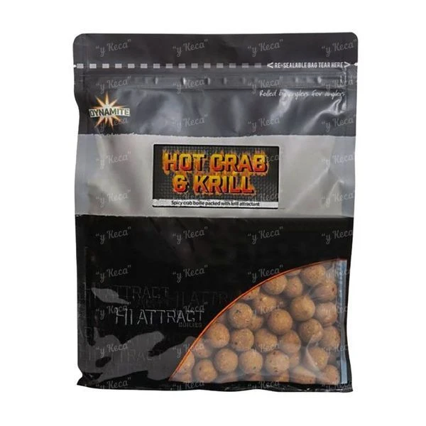 Бойлы Dynamite Baits Hi-Attract 1кг 15мм Hot Crab-Krill DY1640 фото