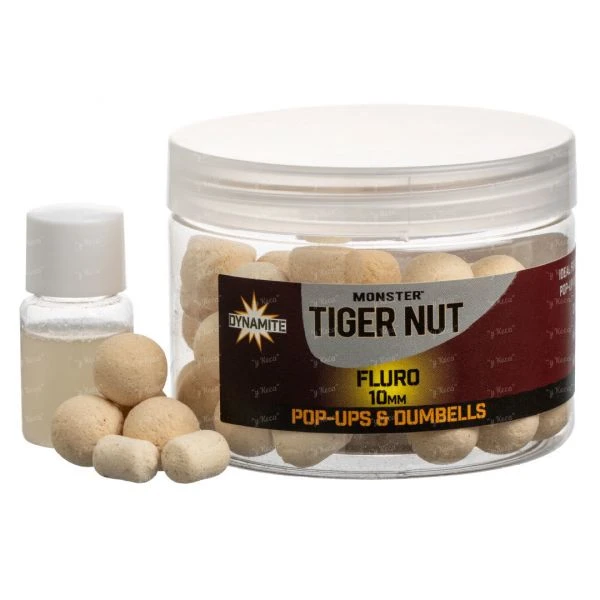 Бойлы Dynamite Baits Pop-Up Fluoro Dumbells 45г 10мм Monster Tigernut DY326 фото