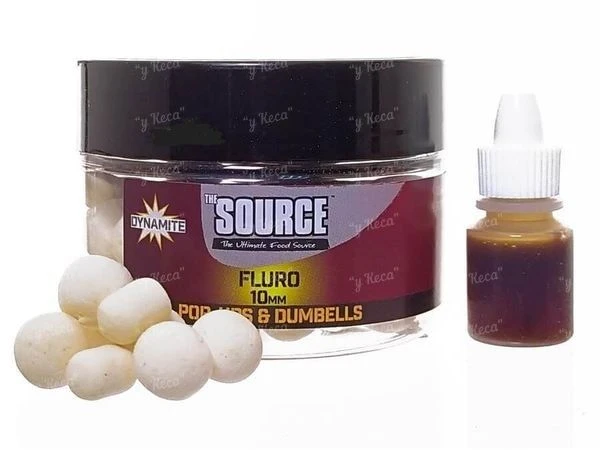 Бойлы Dynamite Baits Pop-Up Fluoro Dumbells 45г 10мм Source DY055 фото
