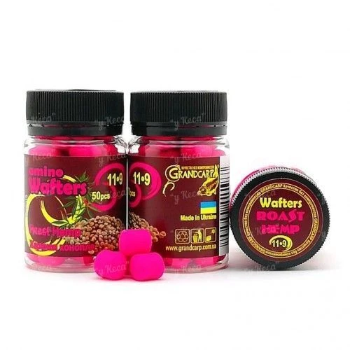 Бойлы Grandcarp нейтральные Amino Wafters 50шт 11-9мм Жареная конопля фото