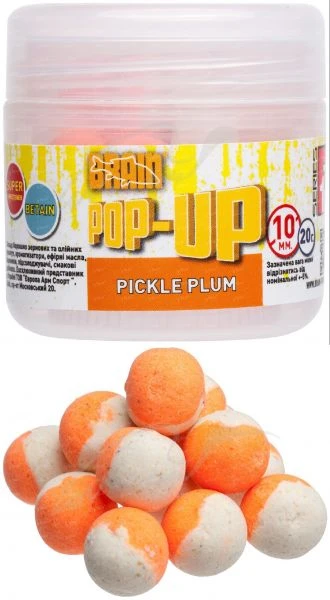 Бойлы Brain Pop-Up F1 10мм Pickle Plume (слива с чесноком) фото