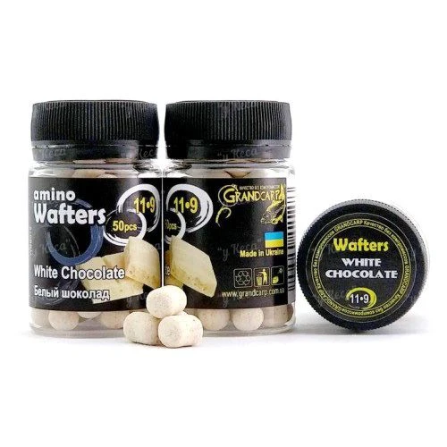 Бойли Grandcarp нейтральні Amino Wafters 50шт 11-9мм Білий шоколад фото