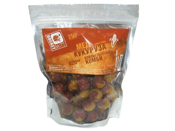 Бойли Rocket Baits порошать Комбі 0.25 кг 20мм Мед-кукурудза фото