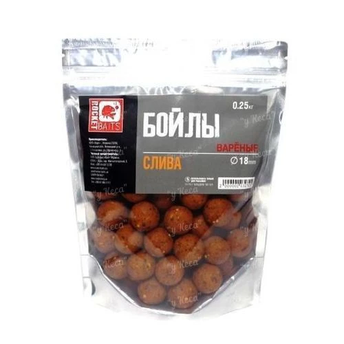 Бойлы Rocket Baits вареные Premium 0.25кг 18мм Слива фото
