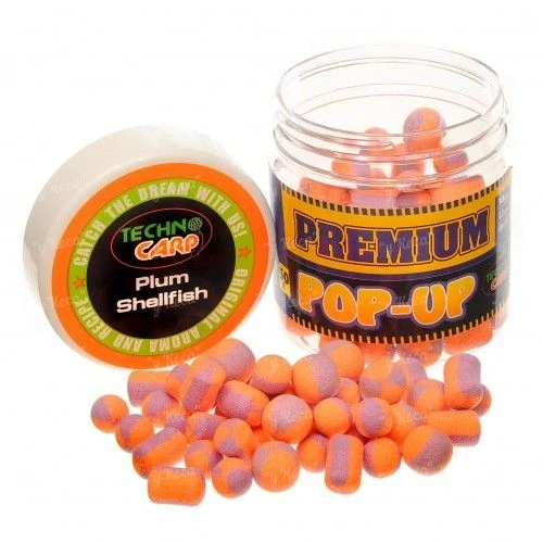 Бойли Технокарп Pop-Up Premium 50г 10,12,10*14мм Plum Shellfish   діп 10мл фото