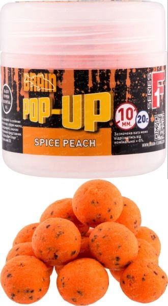 Бойлы Brain Pop-Up F1 10мм Spice Peach (перченый персик) фото