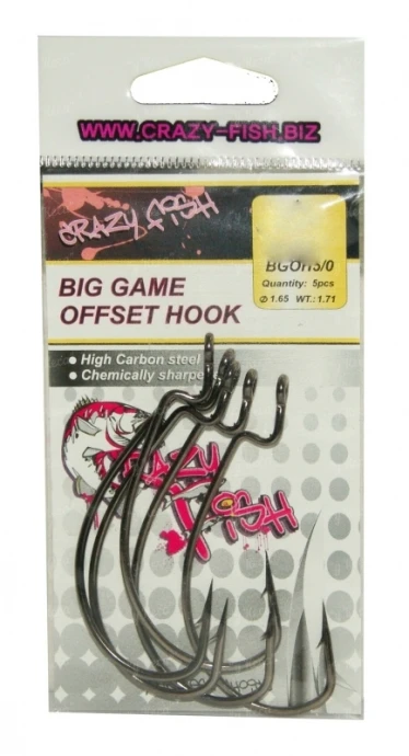 Крючки офсетные Crazy Fish Big Game Offset Hook фото