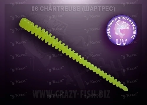 Силикон Crazy Fish Cruel Leech 2" 06 Chartreuse фото