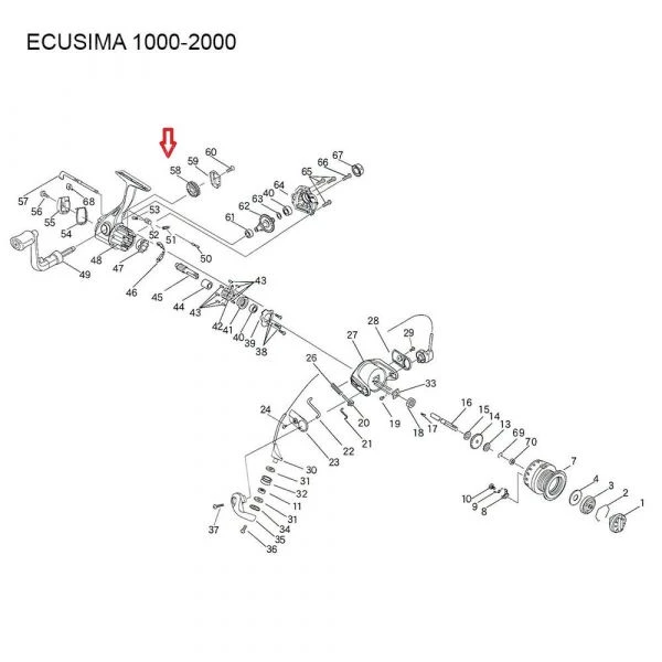 Шестерня механизма Ryobi Ecusima 1000/2000 (10474) фото