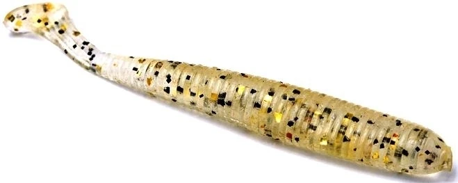 Bait Breath Fishtail Shad U30 2.8" 8шт 143 CLEAR BLACK GOLD фото