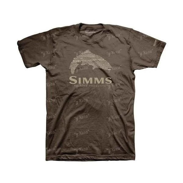 Футболка Simms Stacked Typo Logo Brown M фото