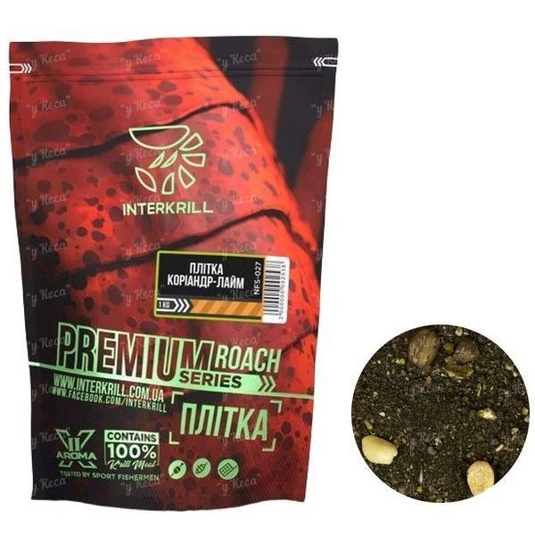 Прикормка Interkrill Premium 1кг Плотва-кориандр-лайм фото