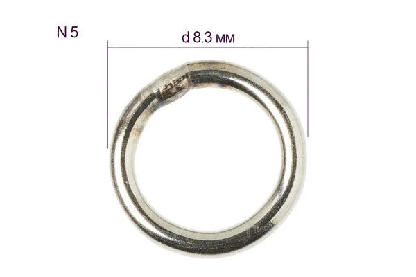 Кольца заводные Gamakatsu Hyper Solid Ring №5 167кг 8шт фото