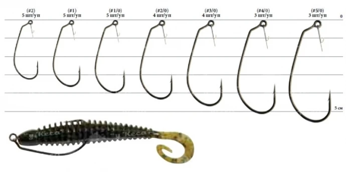 Offset Decoy Hook Worm 22 №4/0 3шт фото
