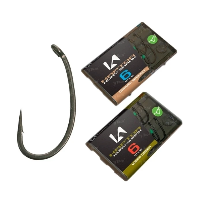 Крючки Korda Kaptor Kurv Shank №4 Weed KAP26 фото