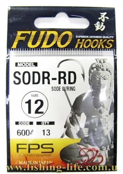 Гачки Fudo Sode W/Ring 6004 RD (червоні) №15 фото