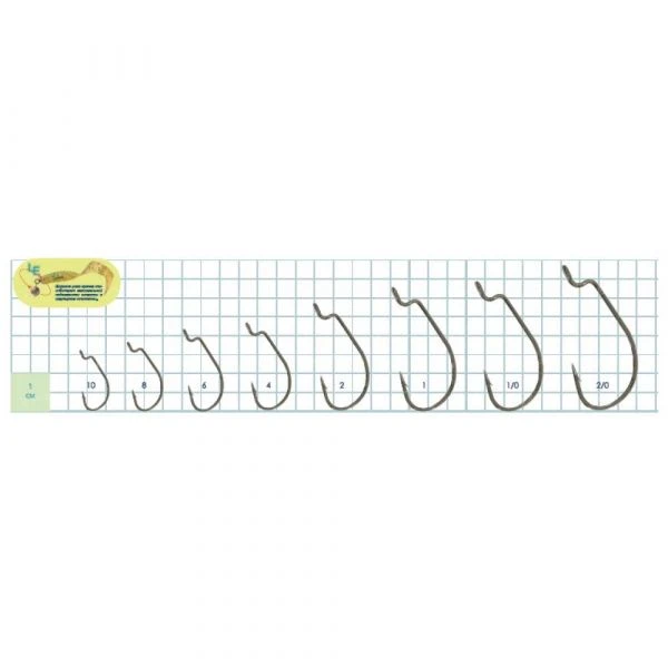 Крючки офсетные Gurza Worm 101 LE KE-3209 фото