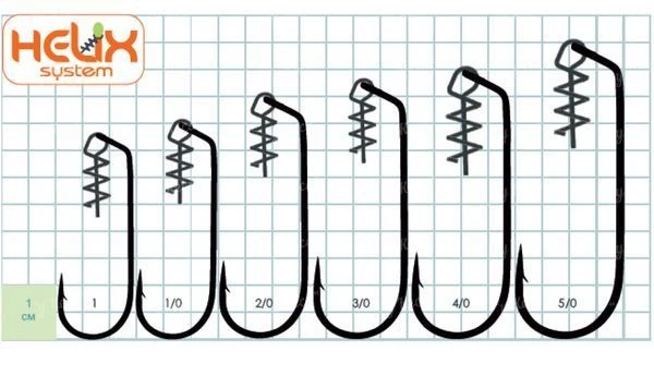 Крючки офсетные со штопором Gurza Worm Swim Bait KE-3213 фото