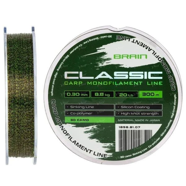 Волосінь Brain Classic Carp Line 3D camo 300m фото