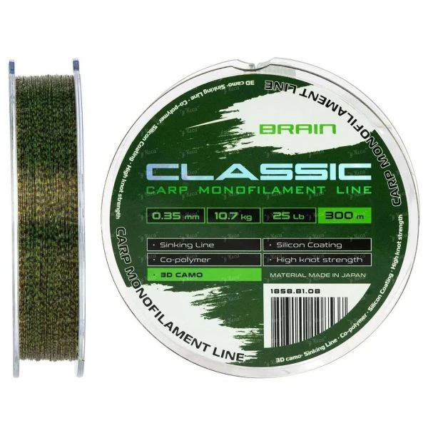 Волосінь Brain Classic Carp Line 3D camo 0.35mm 300m фото
