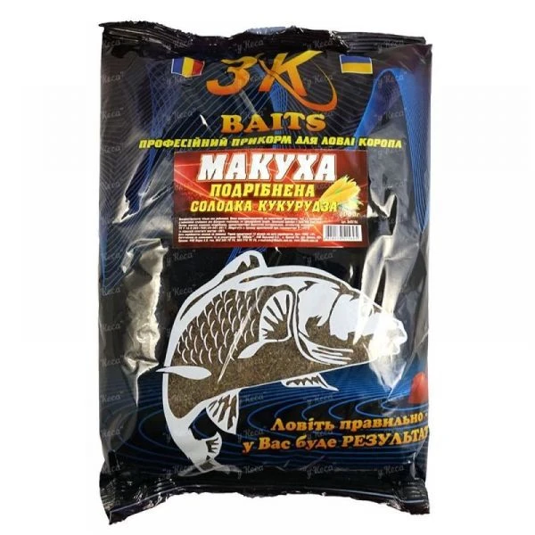 Макуха смажена подрібнена 3KBaits 1кг Солодка кукурудза фото