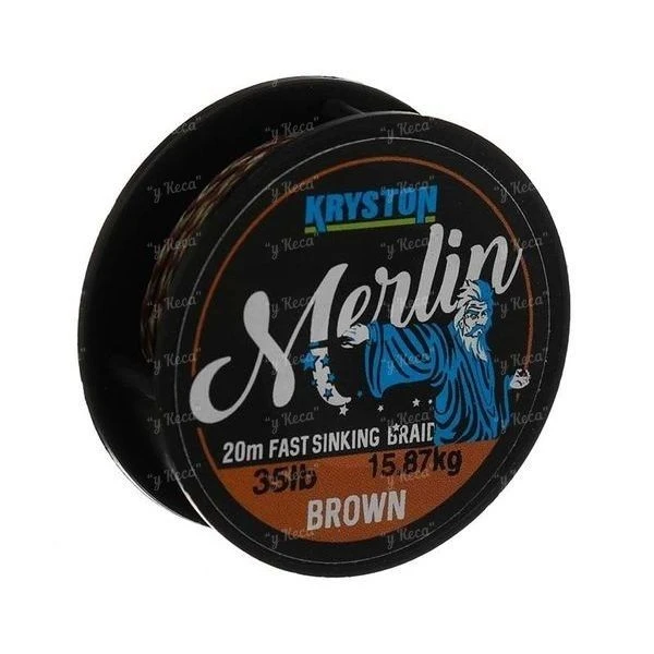 Поводковый материал Kryston Merlin Fast Sinking 20m 15lb Dark Silt фото